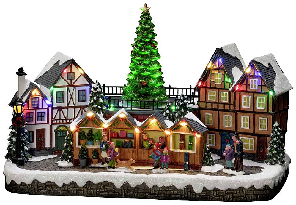 Konstsmide 4236-000 LED-Szenerie Weihnachtsmarkt Mehrfarbig LED Bunt mit Musik