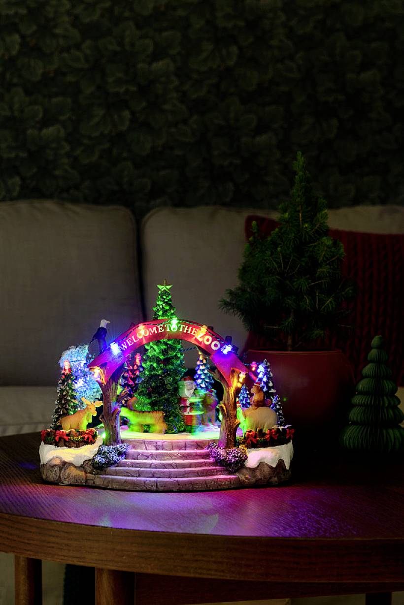 Konstsmide 4237-000 LED-Szenerie Weihnachtsmarkt Mehrfarbig LED Bunt mit Musik