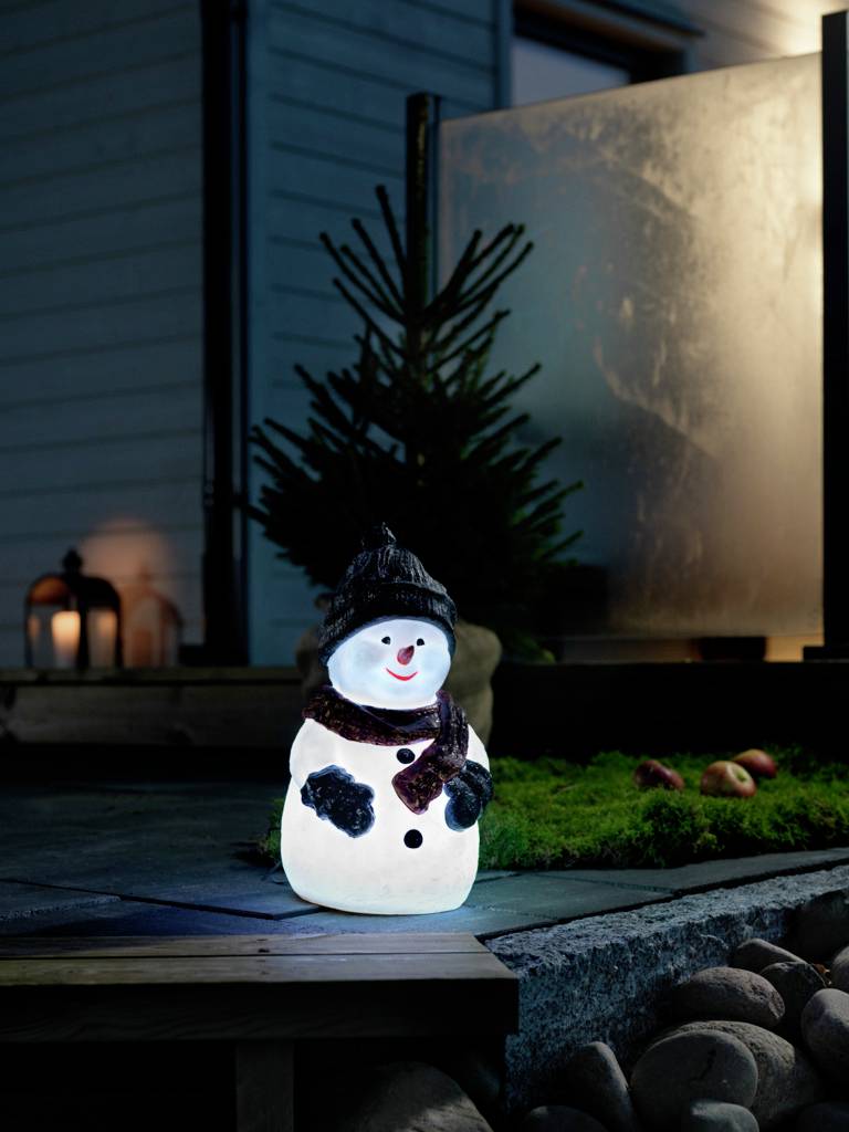 Konstsmide 4248-000 Acryl-Figur Schneemann 3-farbig LED Weiß