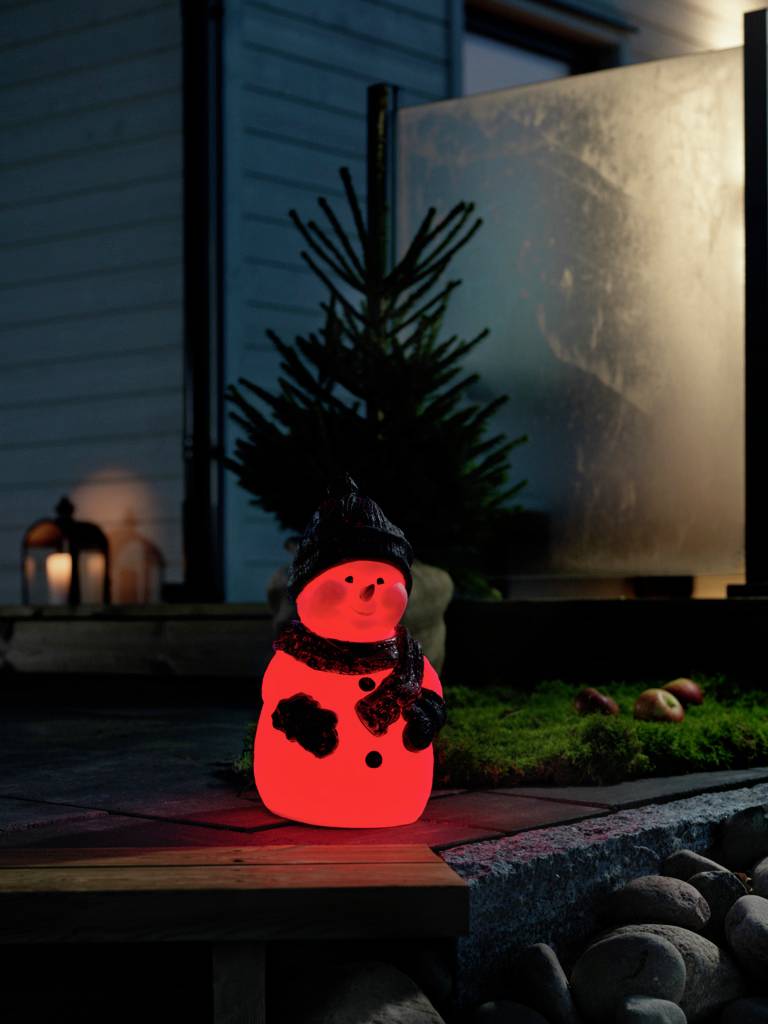 Konstsmide 4248-000 Acryl-Figur Schneemann 3-farbig LED Weiß