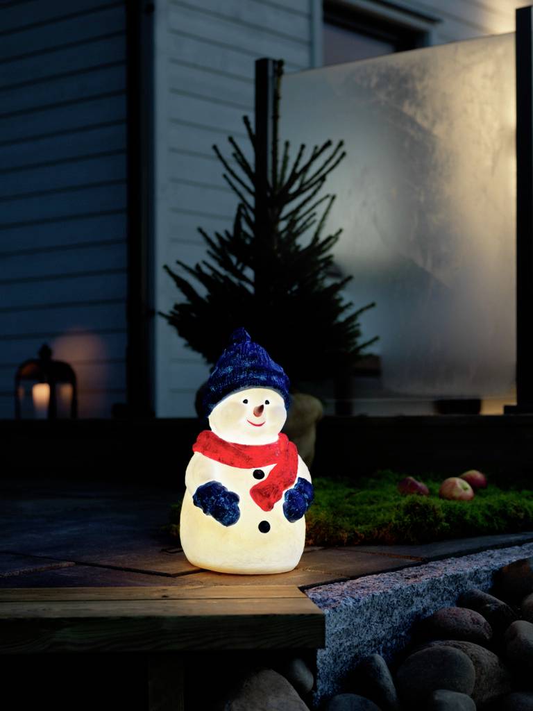 Konstsmide 4249-000 Acryl-Figur Schneemann Warmweiß LED Weiß
