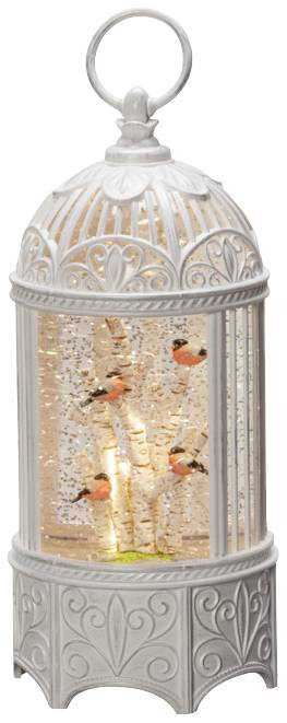 Konstsmide 4284-200 LED-Laterne Vögel Warmweiß LED Weiß mit Wasser gefüllt, Timer