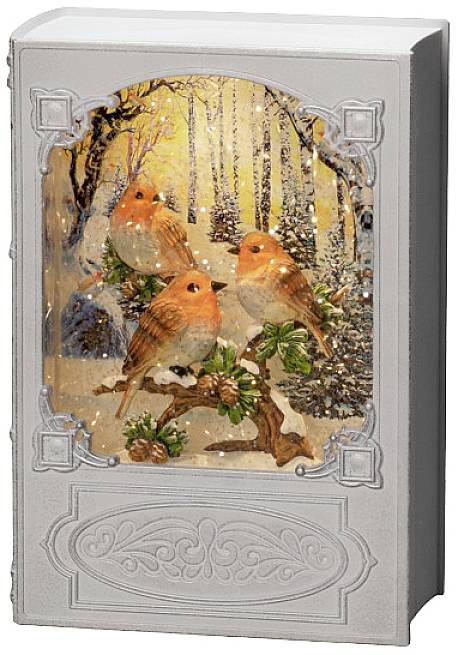 Konstsmide 4285-200 LED-Laterne Vögel Warmweiß LED Weiß mit Wasser gefüllt, Timer