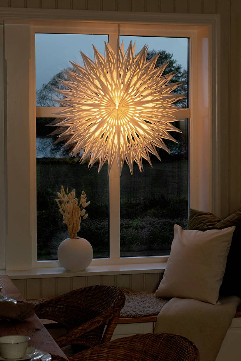 Konstsmide 5929-200 Weihnachtsstern Stern Weiß mit Schalter