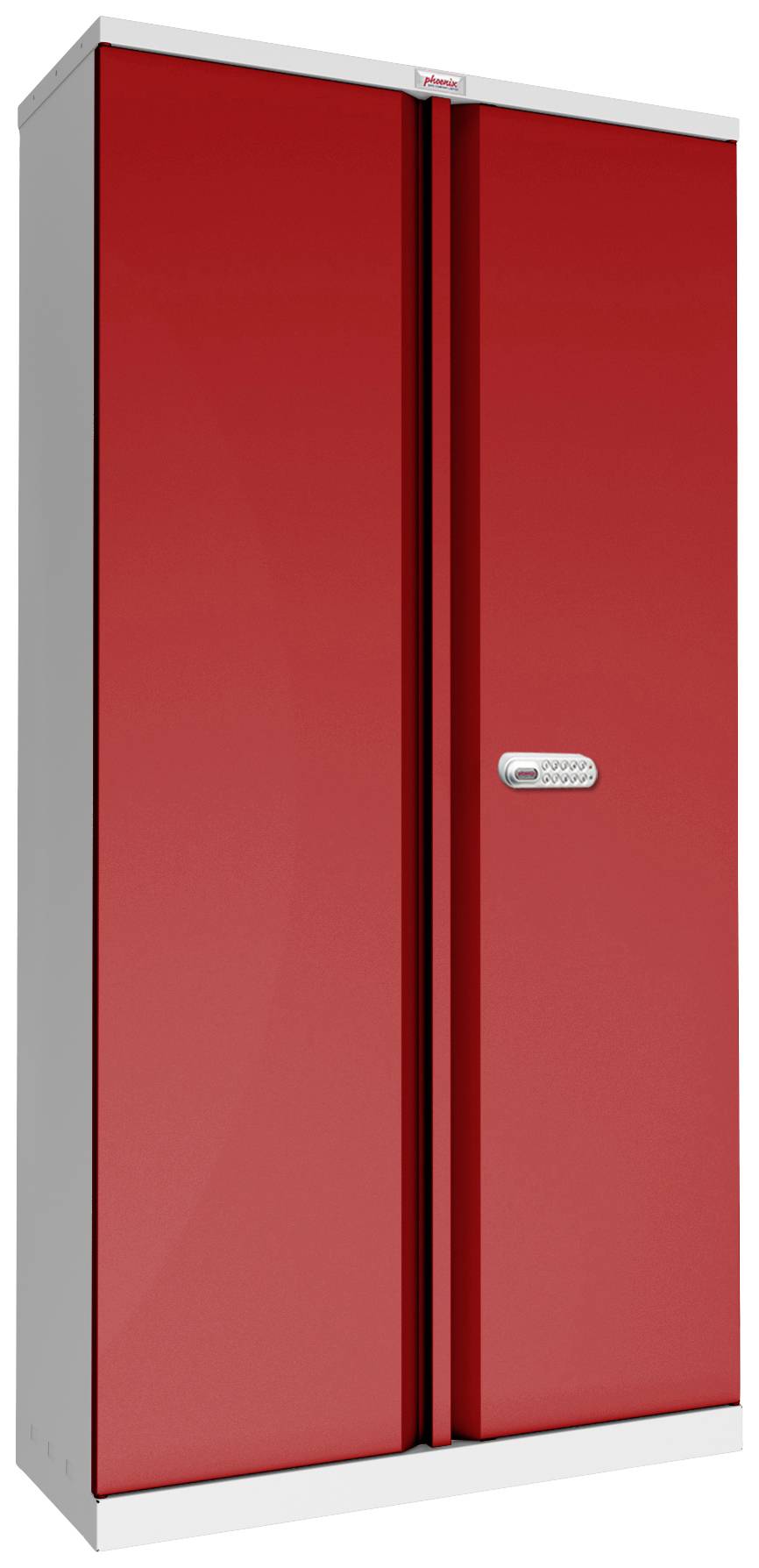 Phoenix SCL1891GRE Stahlschrank Groß grau/rot m. Electr.-Schloss (B x H x T) 915 x 1830 x 370 mm mit Elektronikschloss