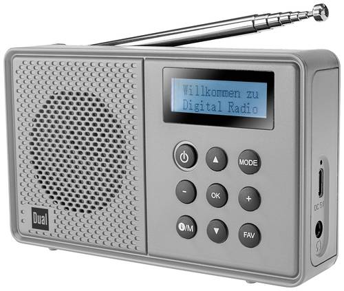 Dual MCR 110 Tischradio DAB+, UKW DAB+, UKW, Bluetooth® Weckfunktion, wiederaufladbar Silber