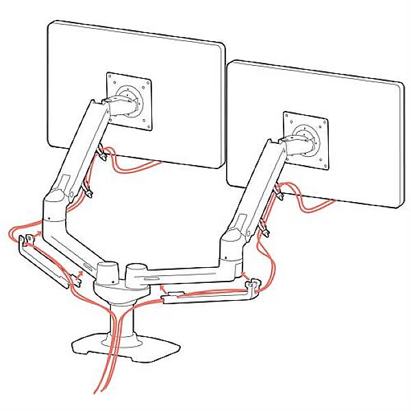 Ergotron LX Dual Arm Side by Side Desk Mount 2fach Monitor-Tischhalterung 38,1cm (15") - 68,6cm (27") Schwarz Höhenverstellbar