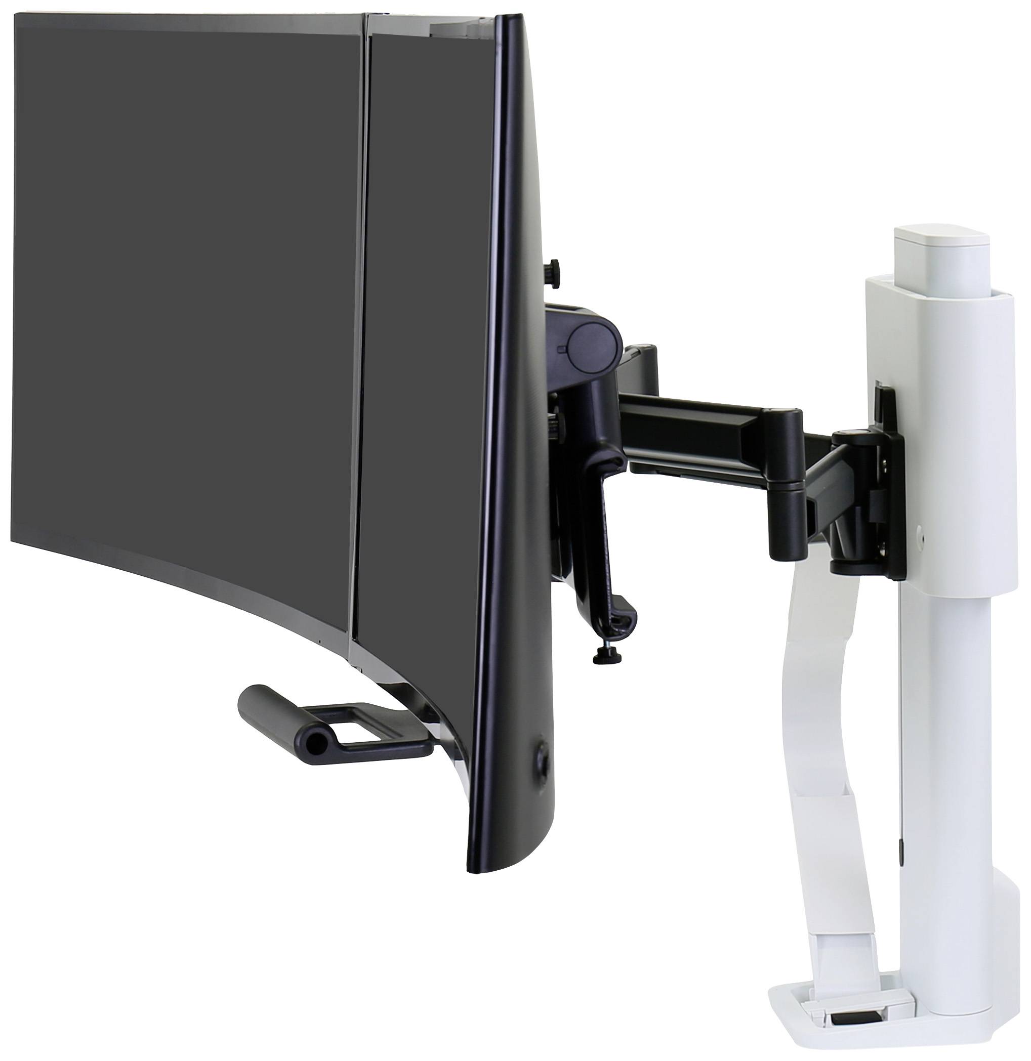 Ergotron Monitor-Tischhalterung TRACE™ 2 Display(s) 53,3 cm (21") - 68,6 cm (27") Weiß Drehbar, Höhenverstellbar, Neigbar, Schwenkbar