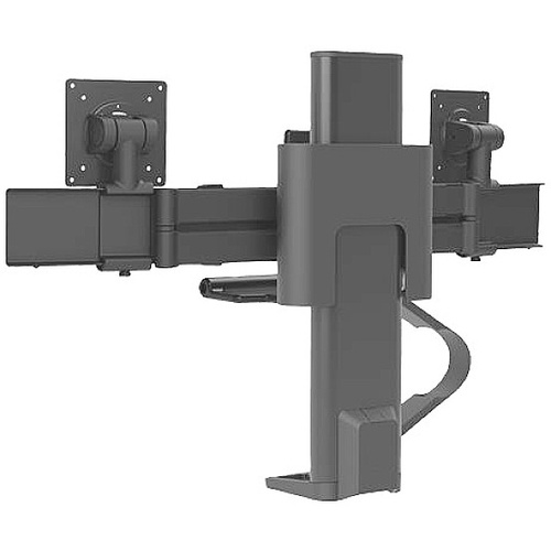 Ergotron TRACE™ 2fach Monitor-Tischhalterung 53,3cm (21") - 68,6cm (27") Schwarz Drehbar, Höhenverstellbar, Neigbar, Schwenkbar