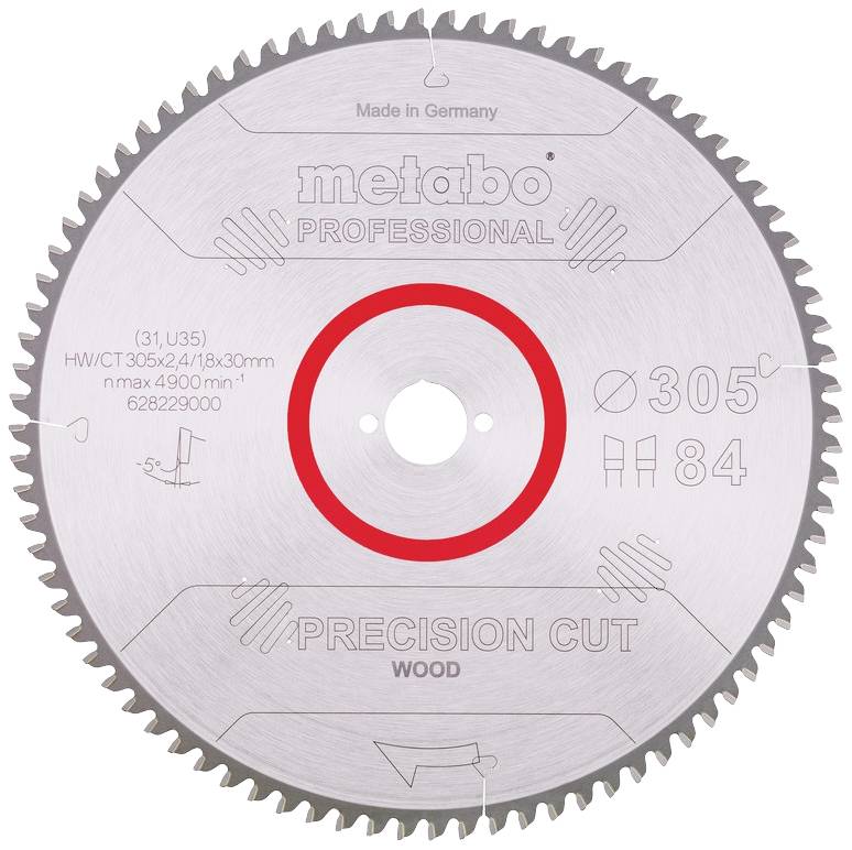 Metabo 628229000 Kreissägeblatt 305mm Zähneanzahl: 84 1St.