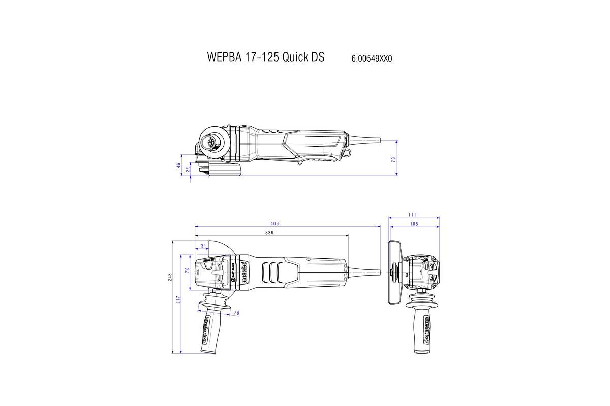 Metabo WEPBA 19-125 Q 613114000 Winkelschleifer 125 mm 1900 W