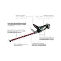 Metabo HS 18 LTX 55 Akku Heckenschere ohne Akku 18V Metabo HS 18 LTX 55 Akku Heckenschere ohne Akku 18V