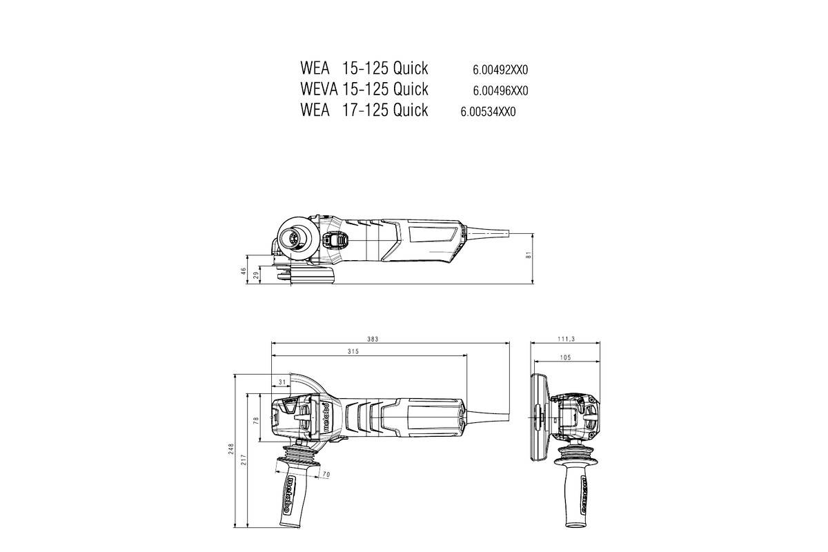 Metabo WE 19-125 Q 613105000 Winkelschleifer 125mm 1900W