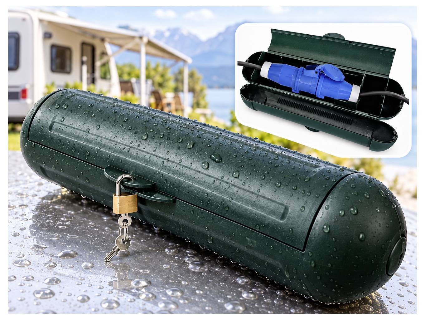 IWH 019603 Safety Box Sicherheitsbox für CEE Stecker (Ø x L) 11cm x 36cm