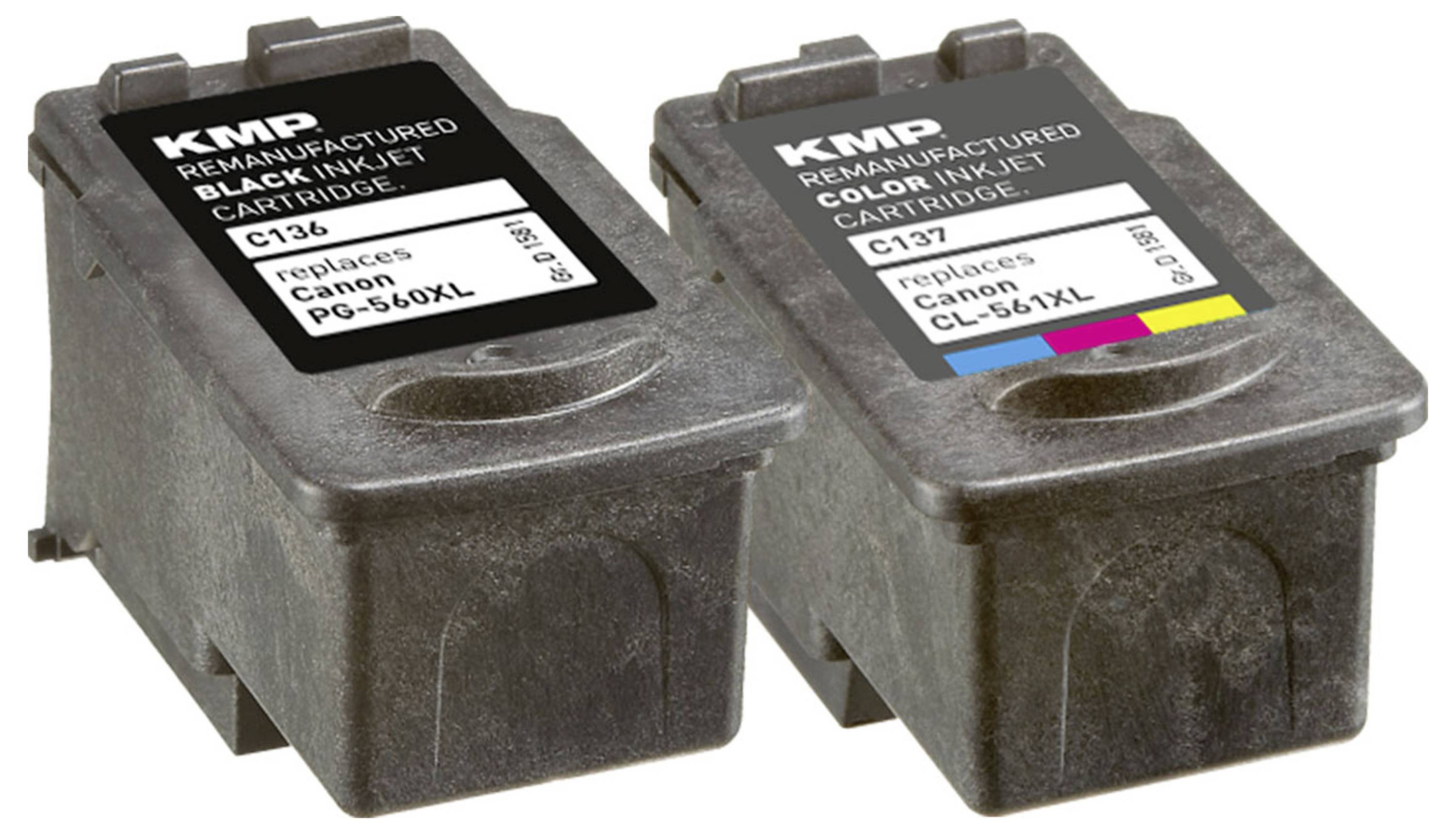 KMP Druckerpatrone ersetzt Canon PG-560 XL, CL-561 XL Kompatibel Kombi-Pack Schwarz, Color C136V 1581,4005