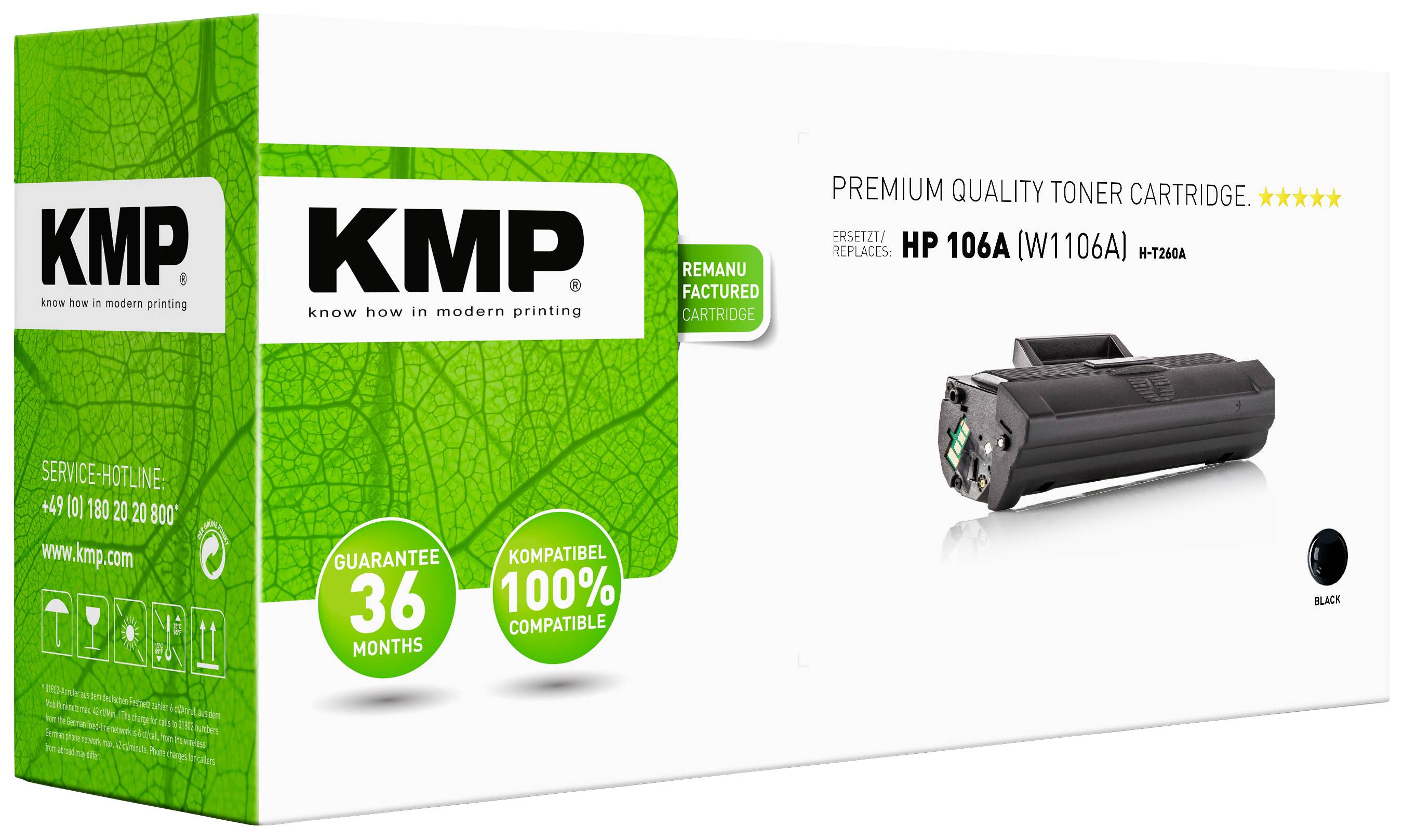 KMP Toner ersetzt HP 106A (W1106A) Kompatibel Schwarz 1000 Seiten H-T260A 2556,0000