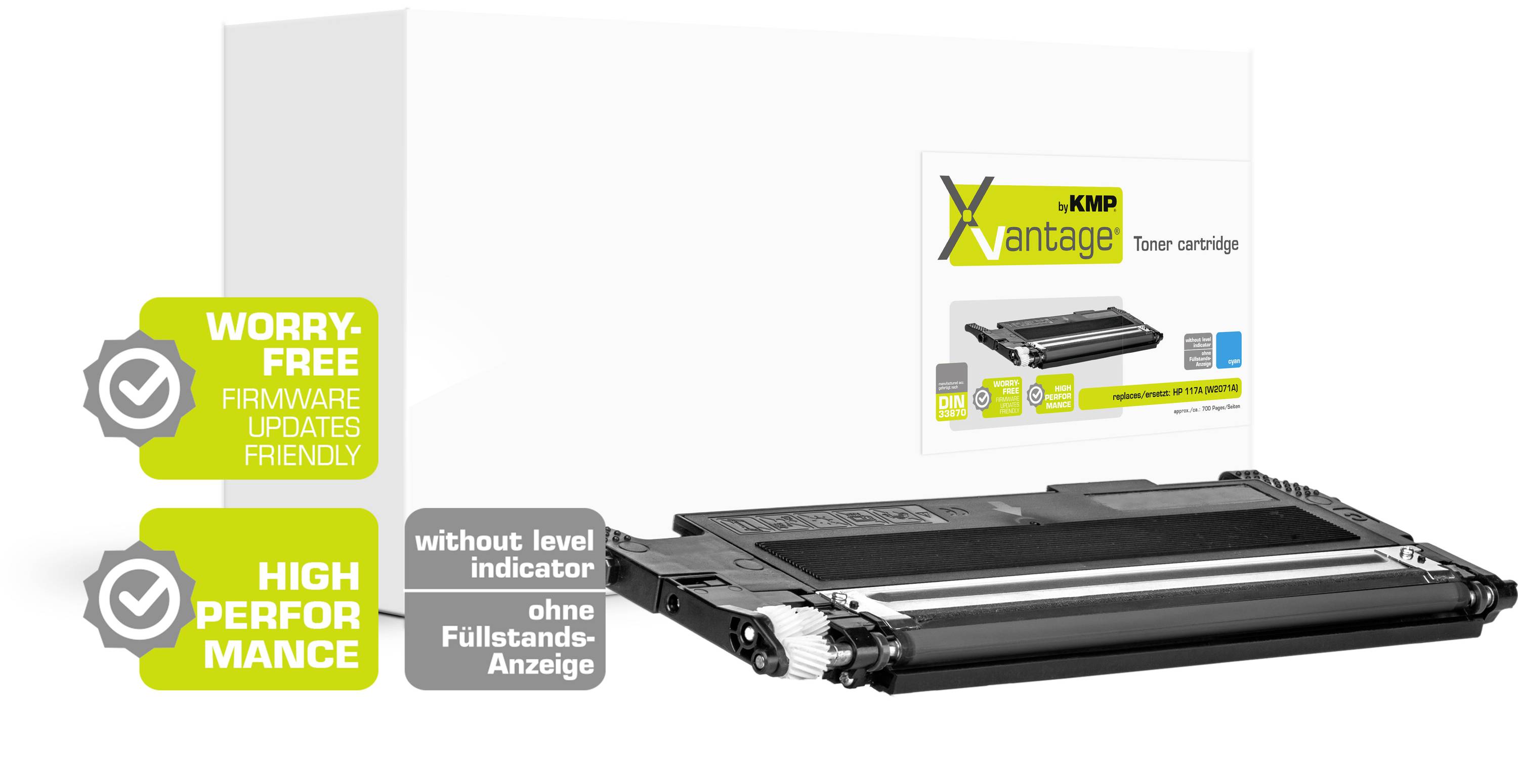 KMP Toner ersetzt HP 117A (W2071A) Kompatibel Cyan 700 Seiten Xvantage 2555,0083