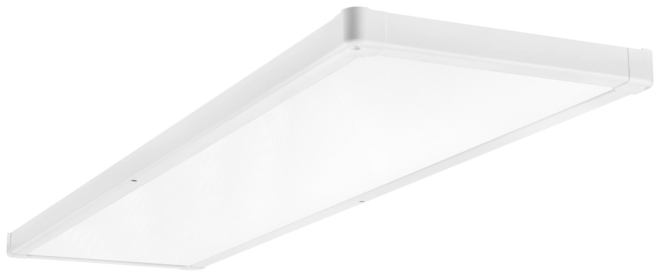 Rechteckige LED-Deckenleuchte in weiß mit schlichtem Design, geeignet für moderne Innenräume. Ideal für gleichmäßige Raumausleuchtung.
