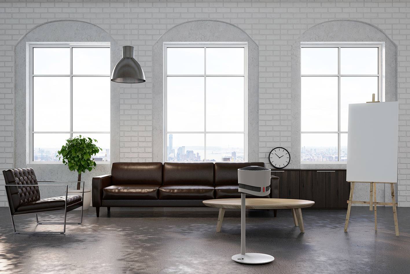 Boneco Air Shower F225 Standventilator 22W (L x B x H) 375 x 375 x 852mm Grau App gesteuert, Höhenverstellbar, LED-Display, Timer