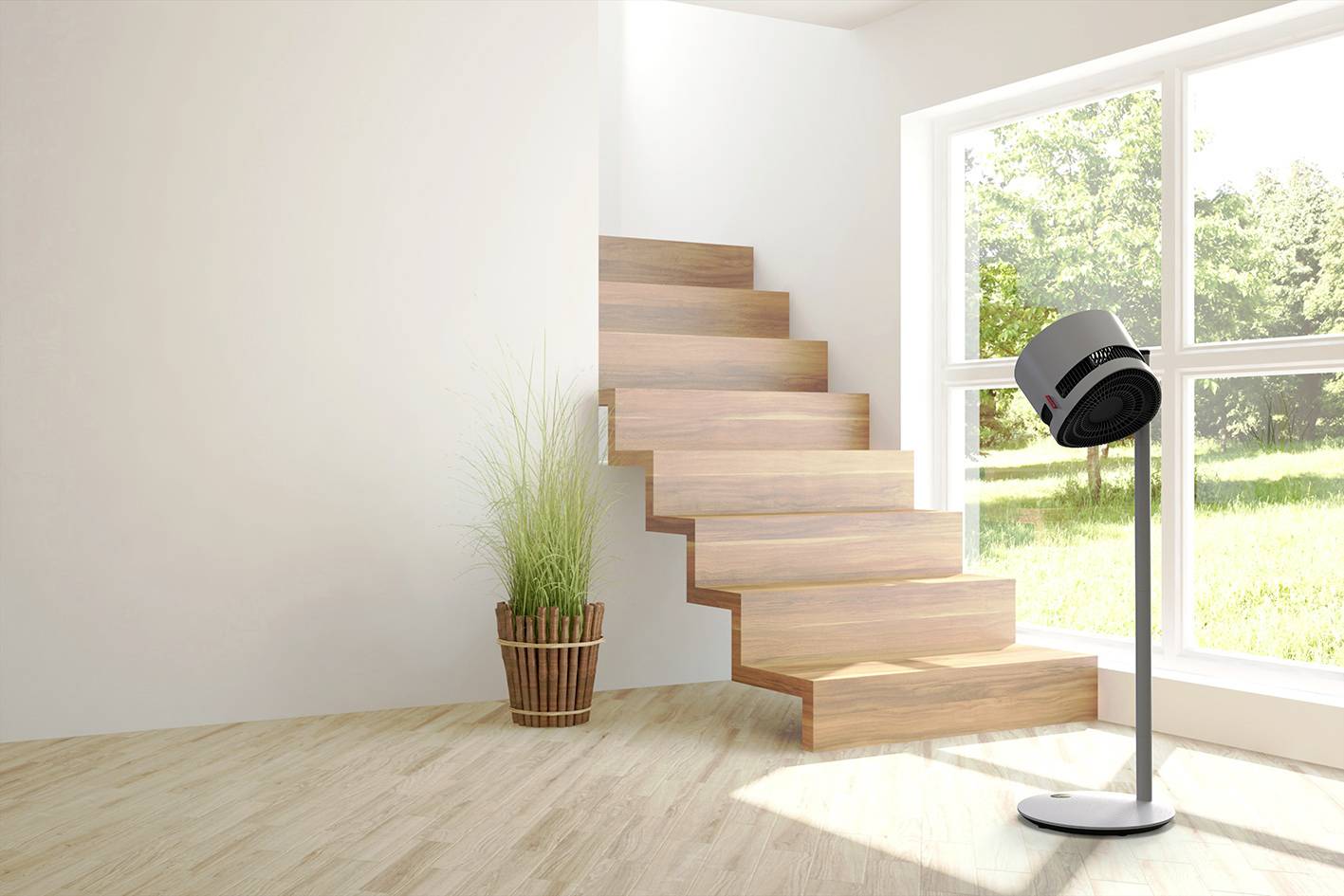 Boneco Air Shower F235 Standventilator 22W (L x B x H) 375 x 375 x 1212mm Grau App gesteuert, Höhenverstellbar, LED-Display, Timer