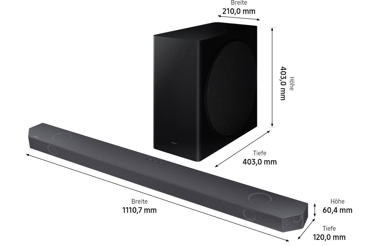 Samsung HW-Q810B Soundbar Schwarz inkl. kabellosem Subwoofer, Bluetooth®, WLAN