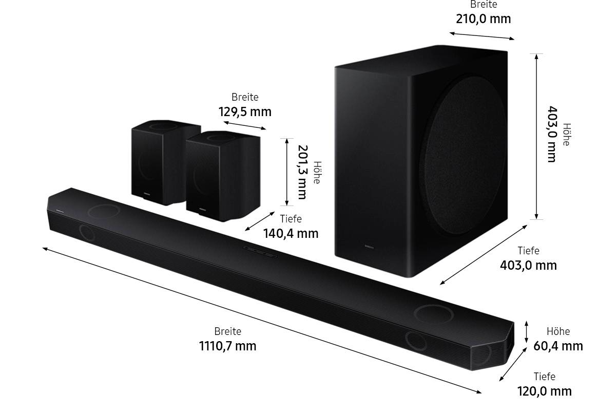Samsung HW-Q935B Soundbar Schwarz inkl. kabellosem Subwoofer, Bluetooth®, WLAN