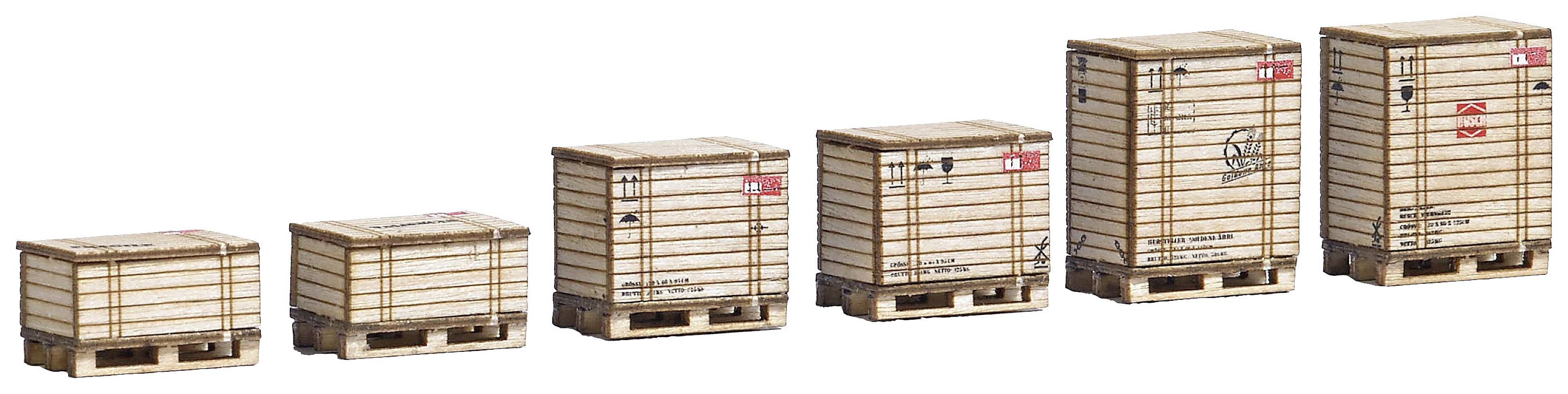 Busch 1811 H0 6 Paletten und 6 Holzkisten Bausatz