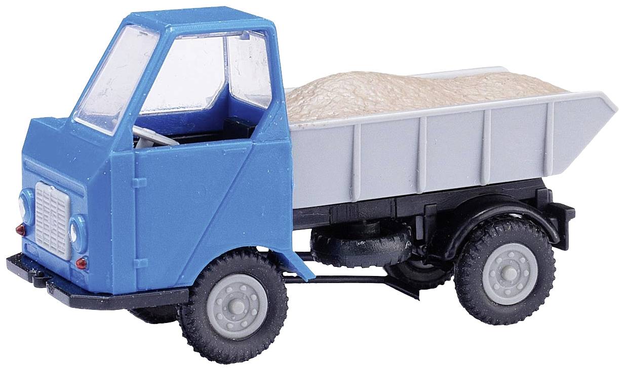 Mehlhose 210013501 H0 LKW Modell Multicar M22 Muldenkipper Blau mit Kiesladung