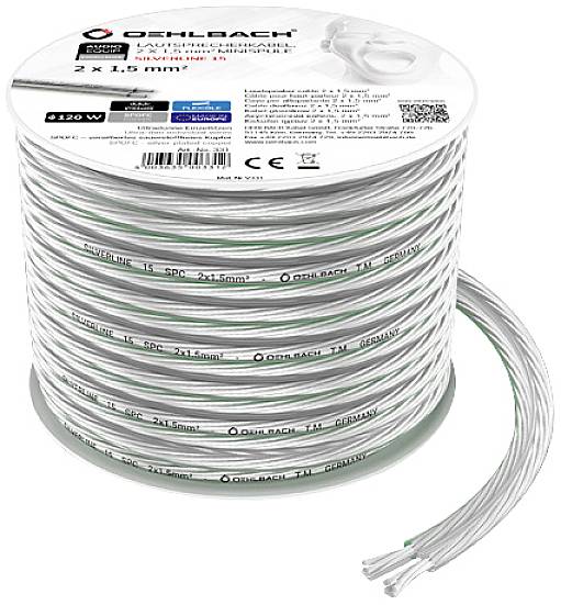 Oehlbach D1C330 Lautsprecherkabel 2 x 1.5 mm² Transparent 1 St.