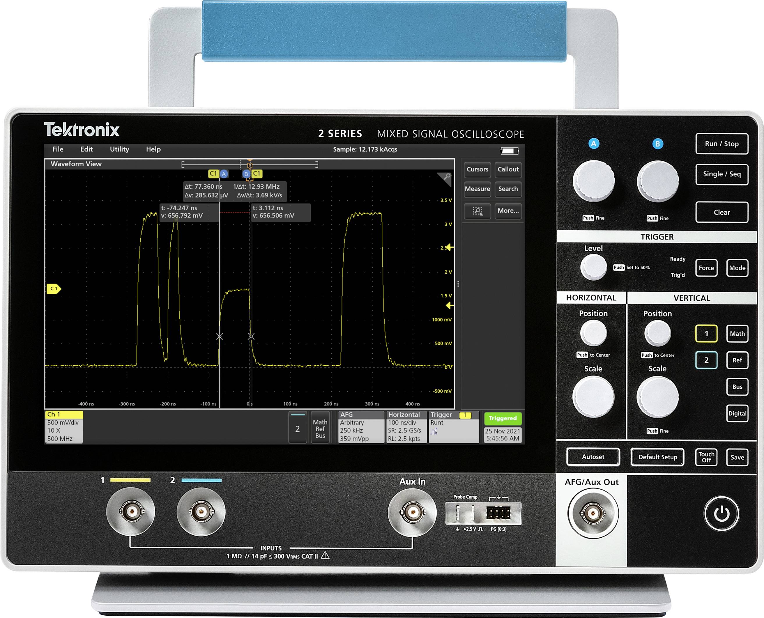 Tektronix MSO22 2-BW-350 Digital-Oszilloskop 350MHz 1.25 GSa/s 8 Bit 1St.