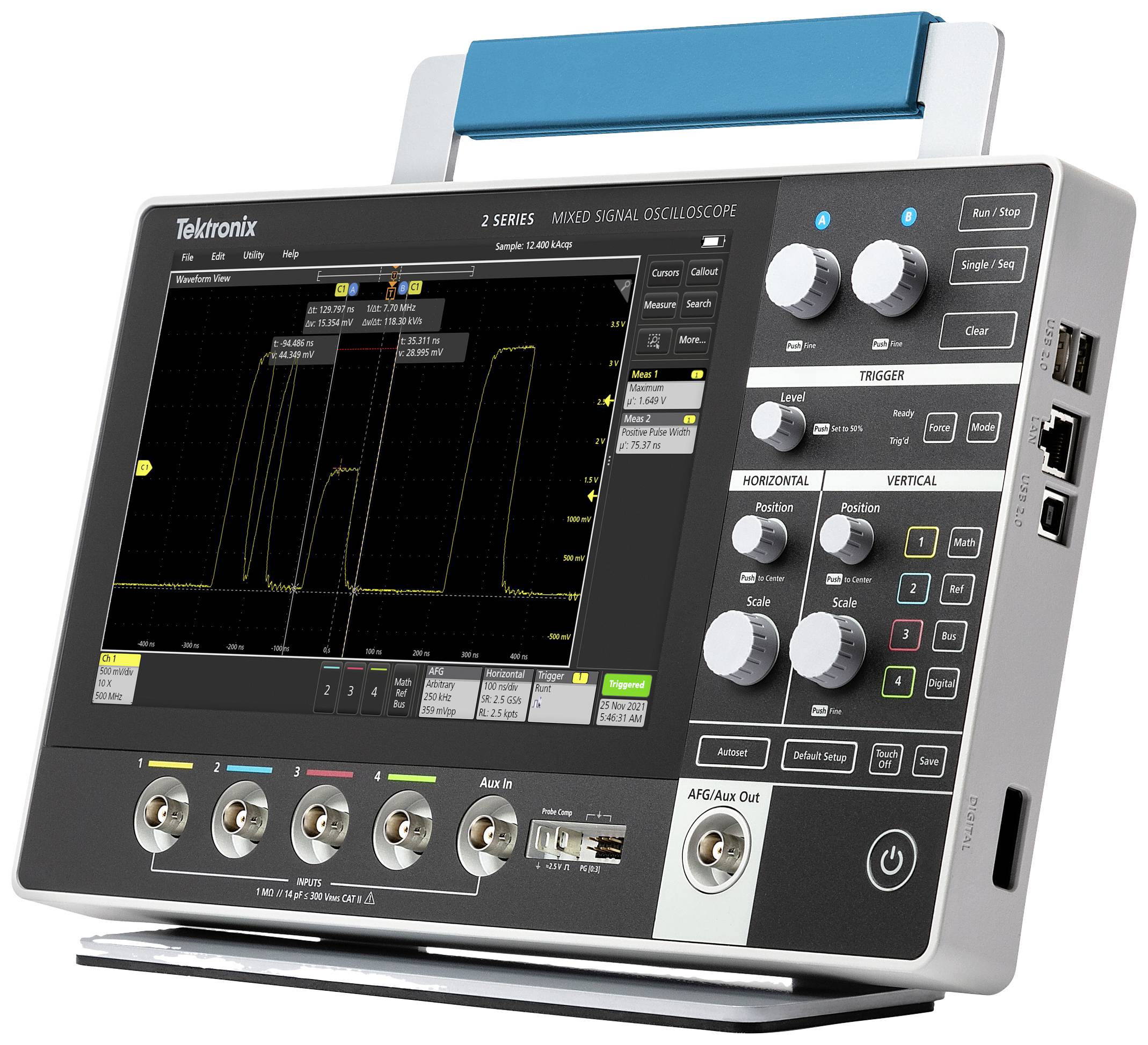 Tektronix MSO24 2-BW-350 + MSO24 2-P6139B Digital-Oszilloskop 350MHz 1.25 GSa/s 8 Bit 1St.