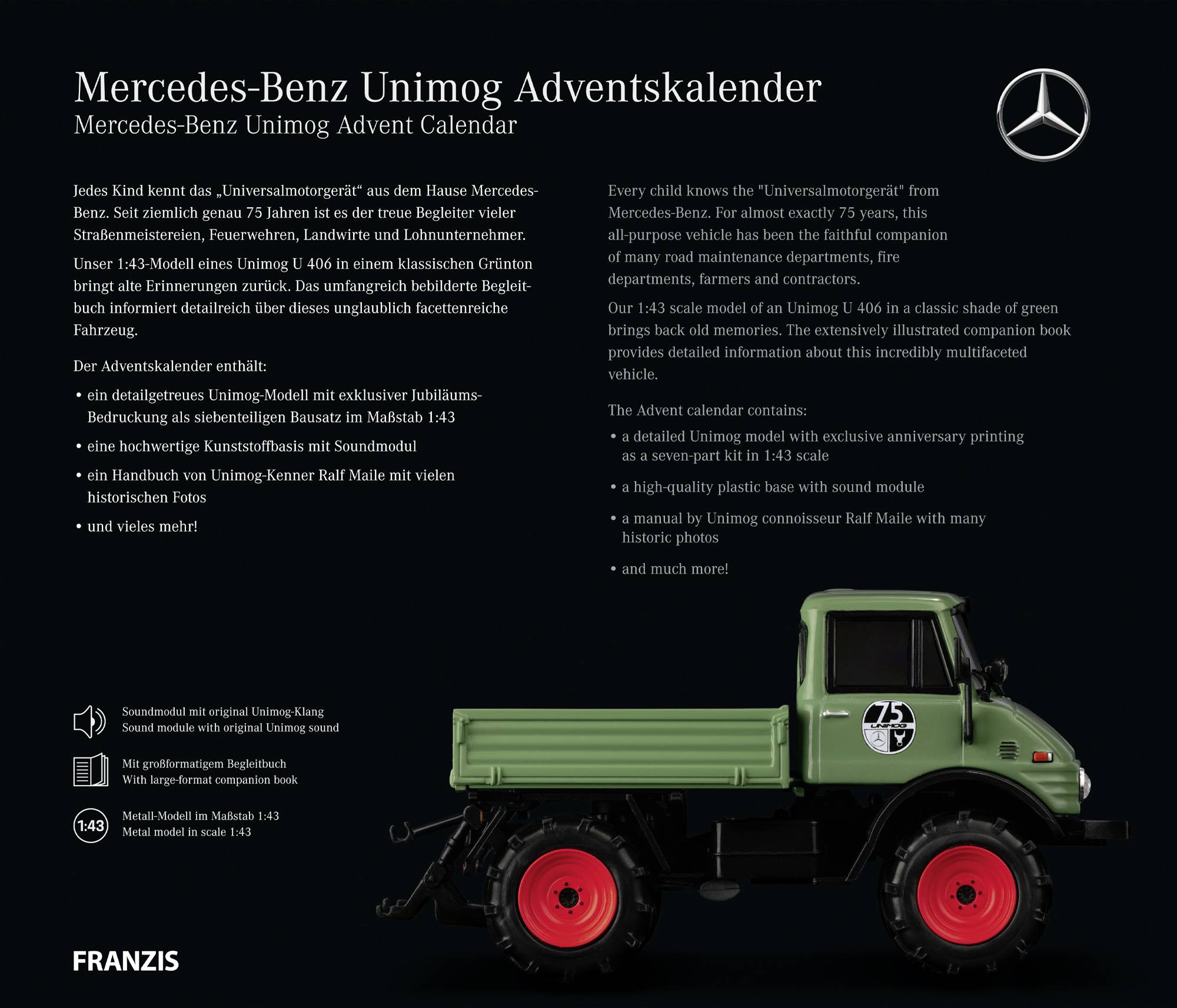 Franzis Verlag Mercedes-Benz Unimog Mercedes-Benz Unimog Bausätze, Elektronik, Technik Adventskalender Altersklasse ab 14 Jahre