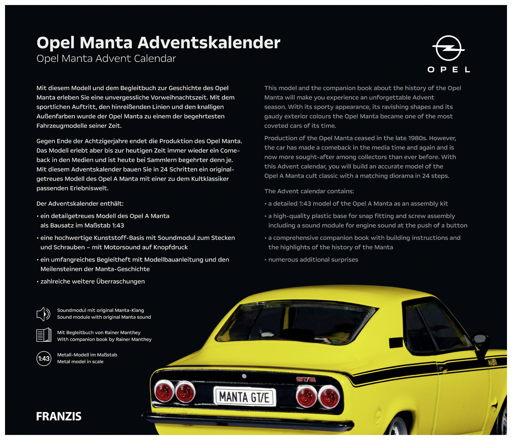 Franzis Verlag Opel Manta Opel Manta Bausätze, Elektronik, Technik Adventskalender