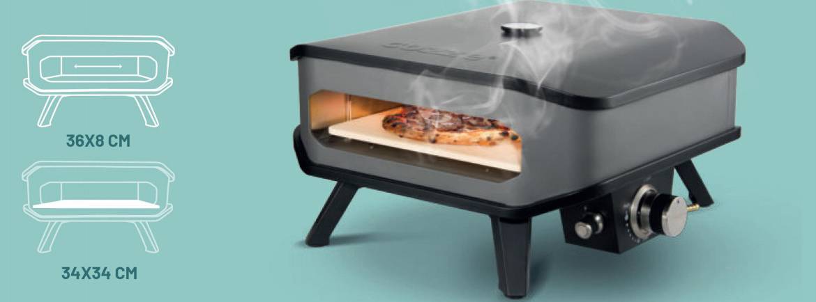 Cozze 90349 Pizzaofen 33 cm (13“) mit Thermometer und Pizzastein