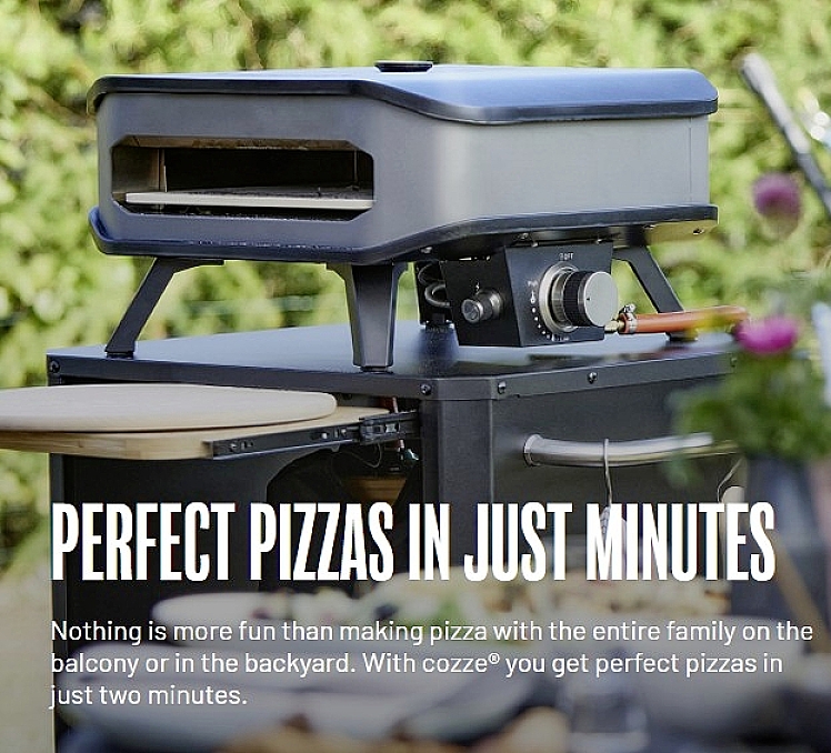 Cozze 90349 Pizzaofen 33 cm (13“) mit Thermometer und Pizzastein