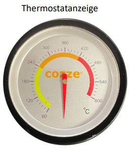 Cozze 90349 Pizzaofen 33 cm (13“) mit Thermometer und Pizzastein