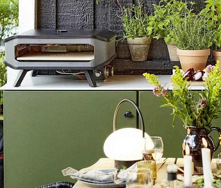 Cozze 90349 Pizzaofen 33 cm (13“) mit Thermometer und Pizzastein