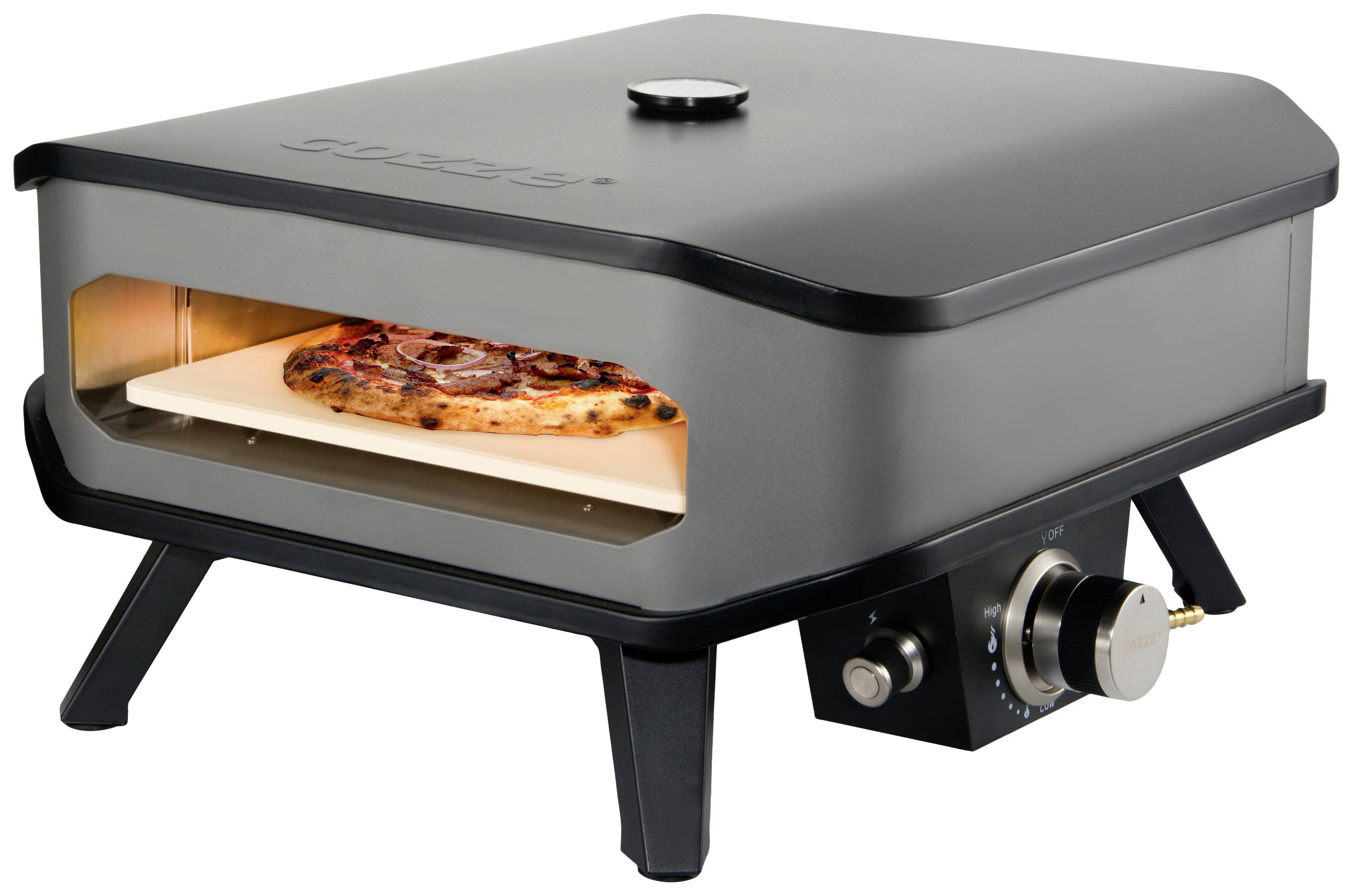 Cozze 90349 Pizzaofen 33 cm (13“) mit Thermometer und Pizzastein