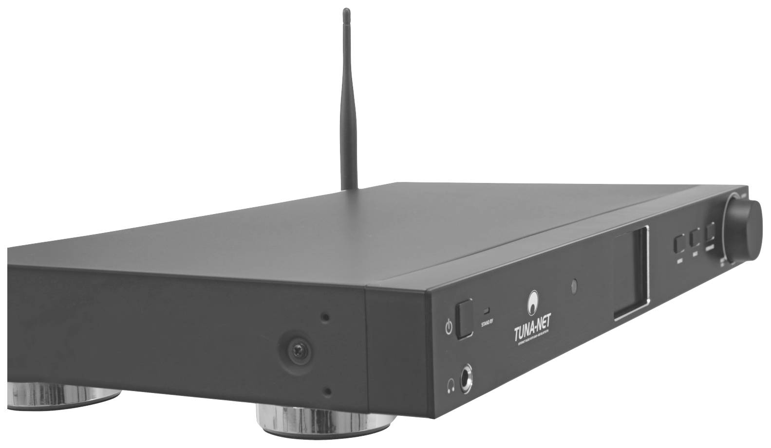 Omnitronic TUNA-NET Internet Tischradio DAB+, Internet, FM Bluetooth®, LAN, WLAN, Internetradio Inkl. Fernbedienung, DLNA-fähig Schwarz