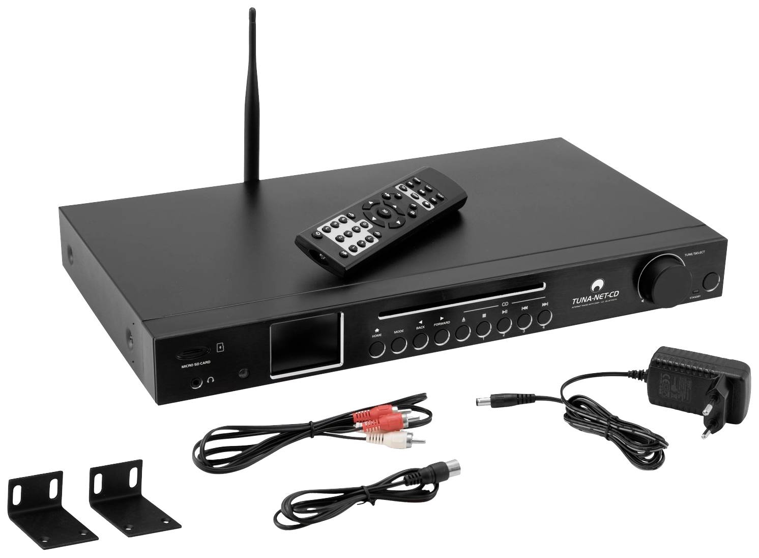 Omnitronic TUNA-NET-CD Internet CD-Radio DAB+, Internet, FM CD, SD, Bluetooth®, WLAN, Internetradio