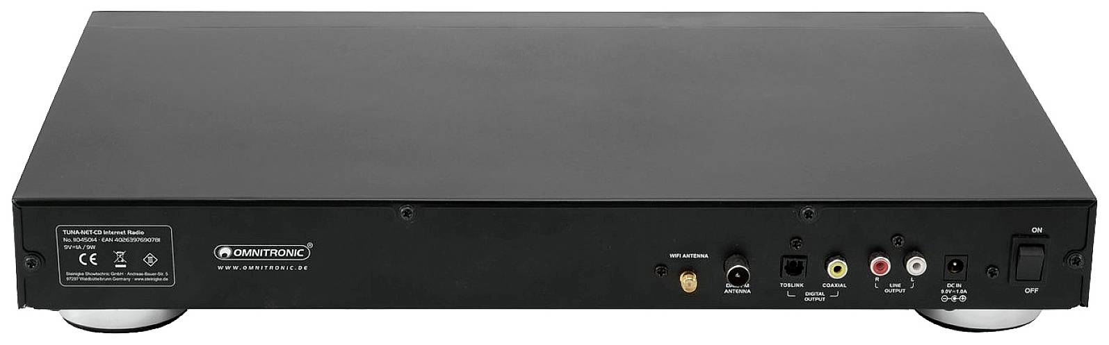 Omnitronic TUNA-NET-CD Internet CD-Radio DAB+, Internet, FM CD, SD, Bluetooth®, WLAN, Internetradio