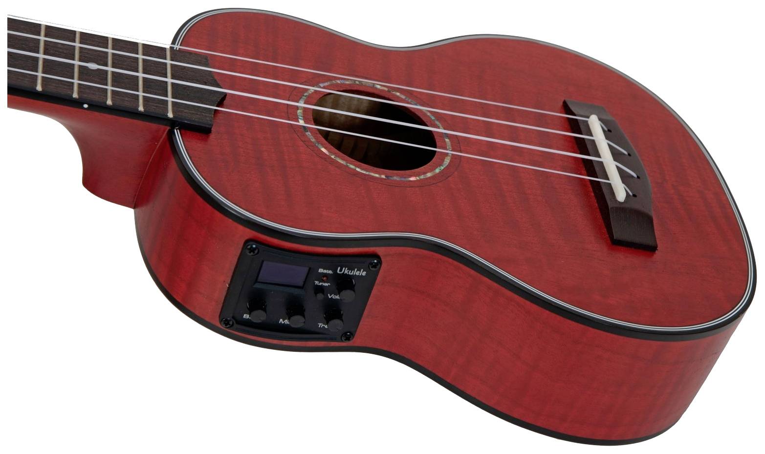 Dimavery UK-100 Sopran Ukulele Feuer-Rot