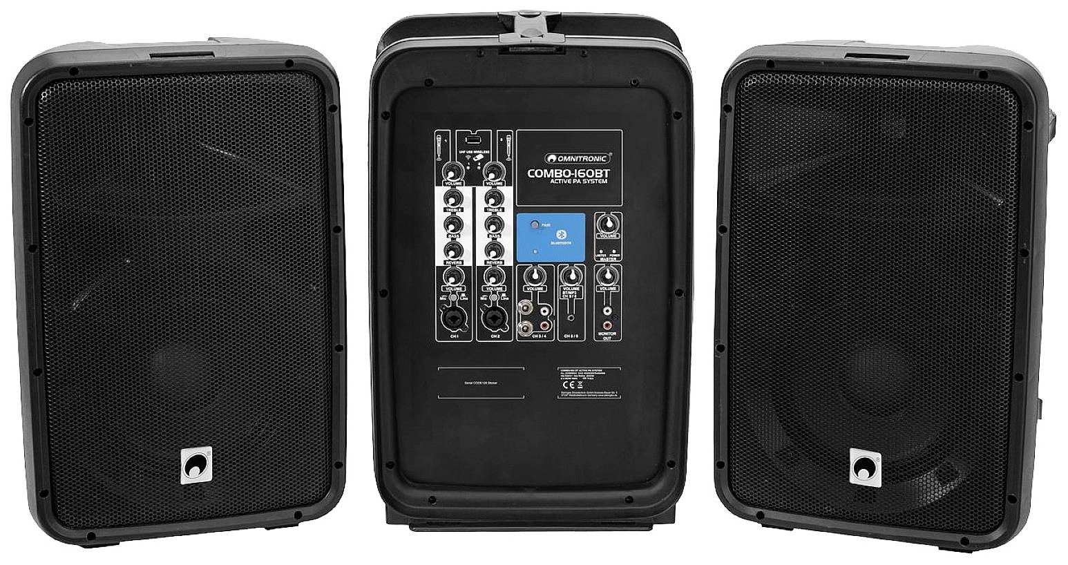 Omnitronic COMBO-160BT Aktives PA-Lautsprecher-Set Bluetooth