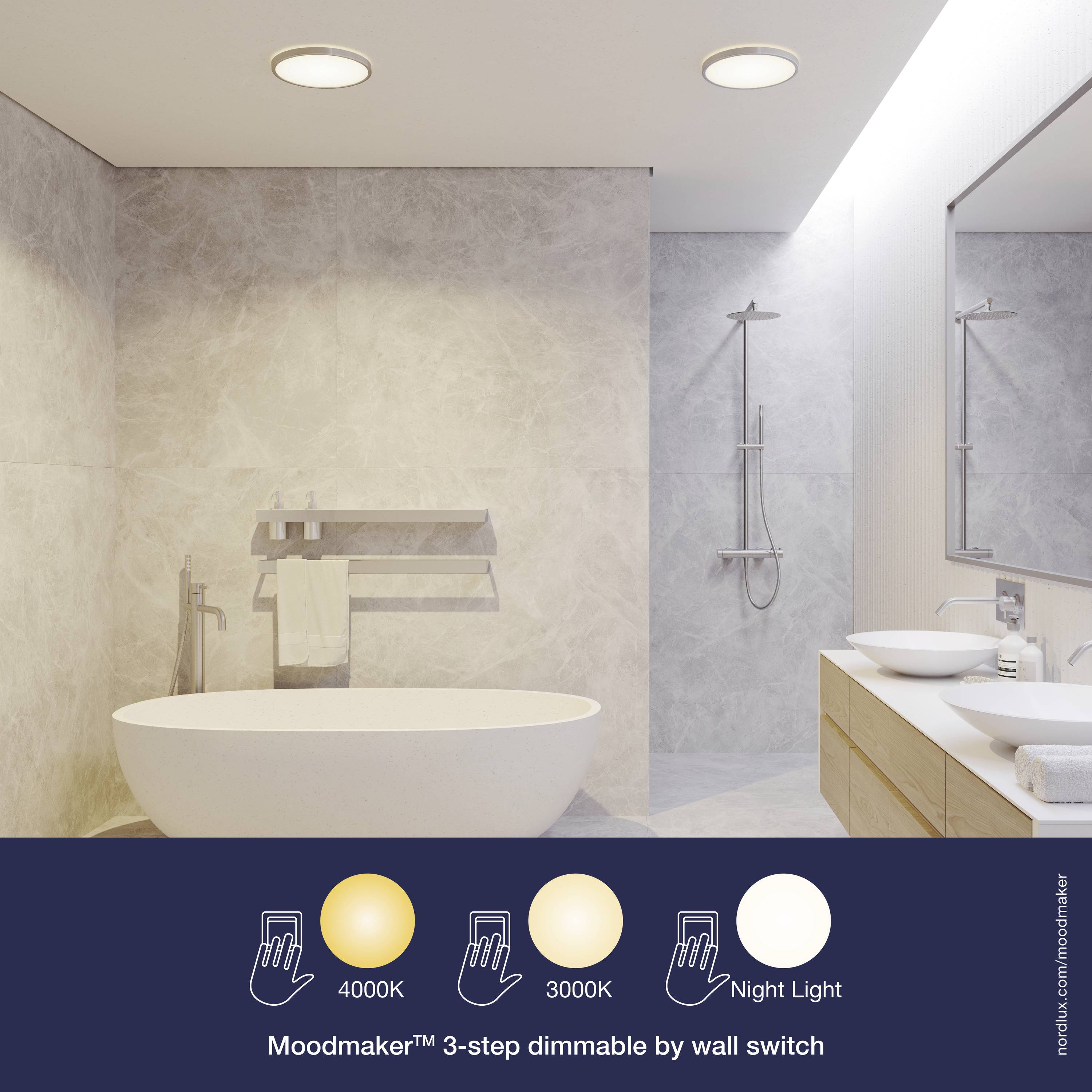 Nordlux 2015116133 Oja 42 LED-Deckenleuchte LED LED 20 W Chrom