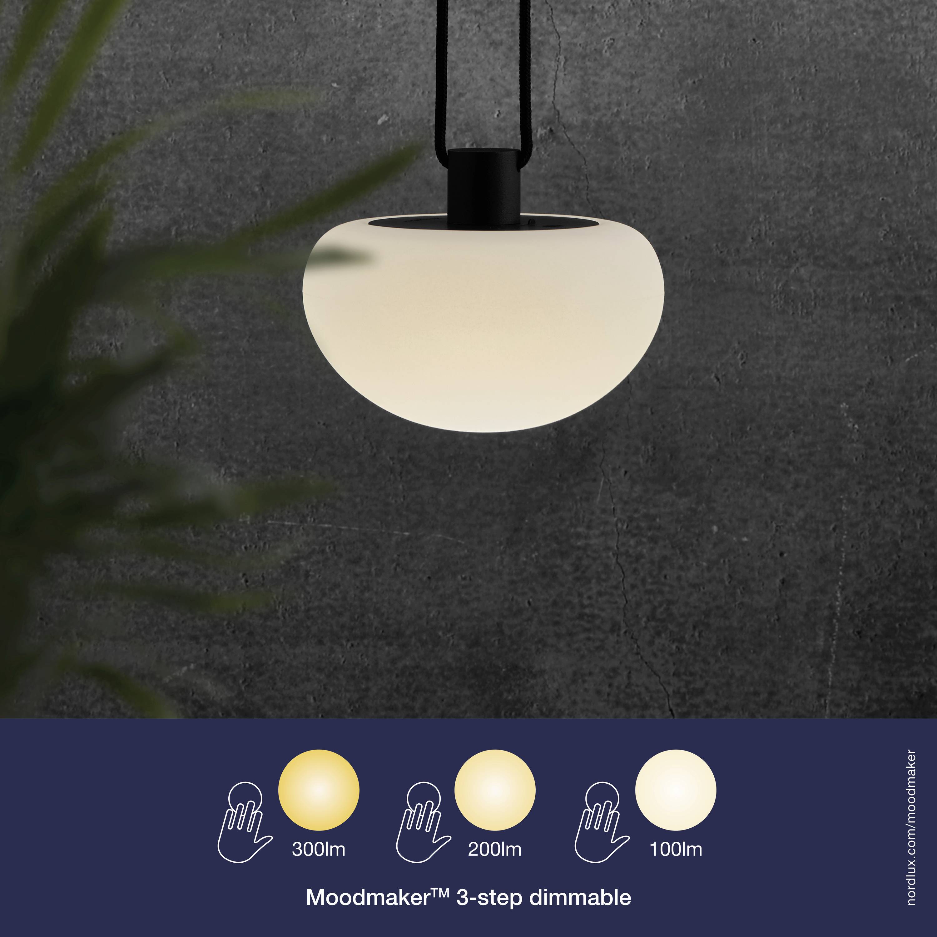 Nordlux 2018103003 Sponge Akku-Sonnenschirmbeleuchtung LED LED 4.8 W Weiß