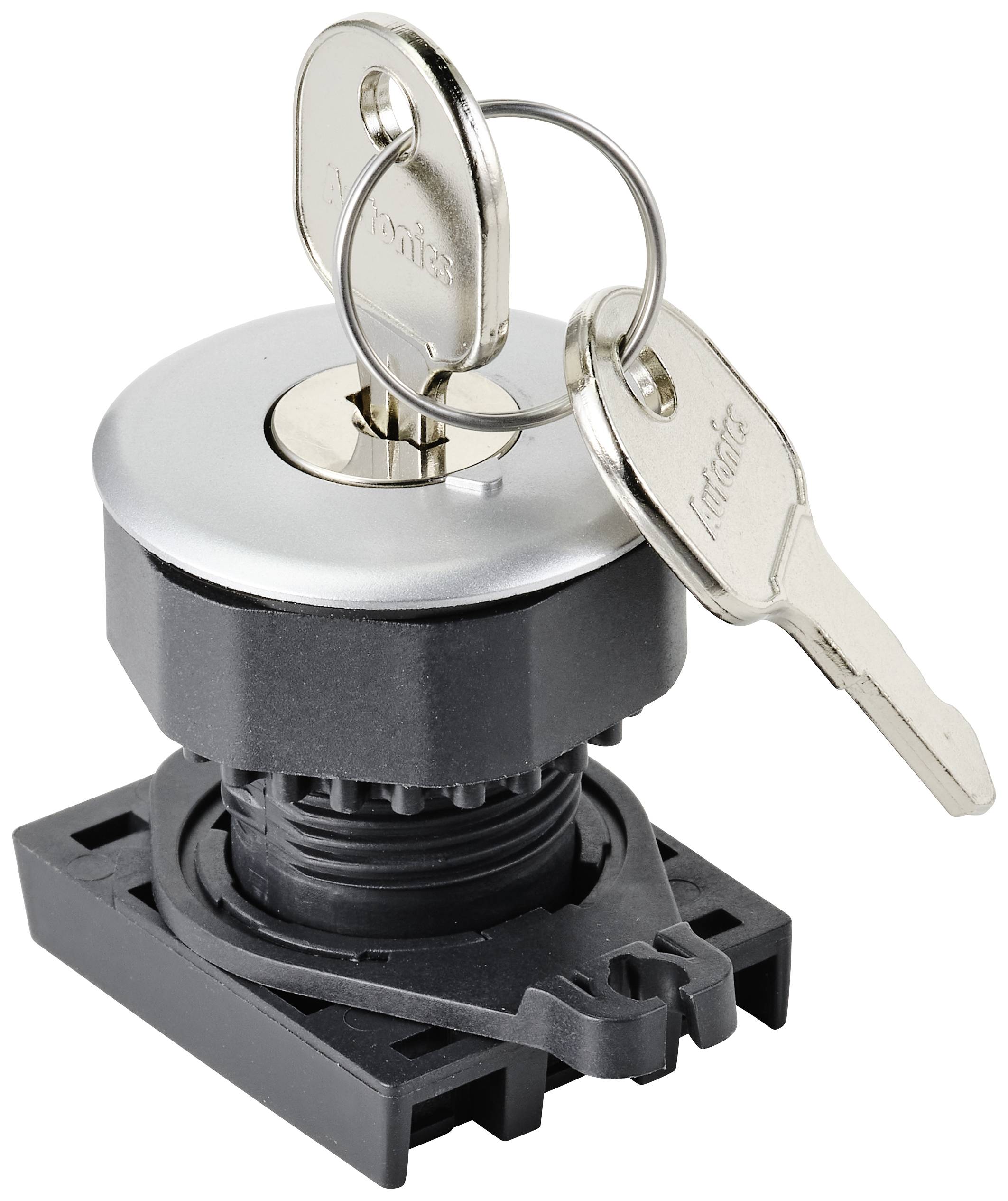 TRU COMPONENTS TC-10343996 S3KF-2FS Schlüsselschalter-Frontelement Schlüssel Silber 1 x 90° 1St.