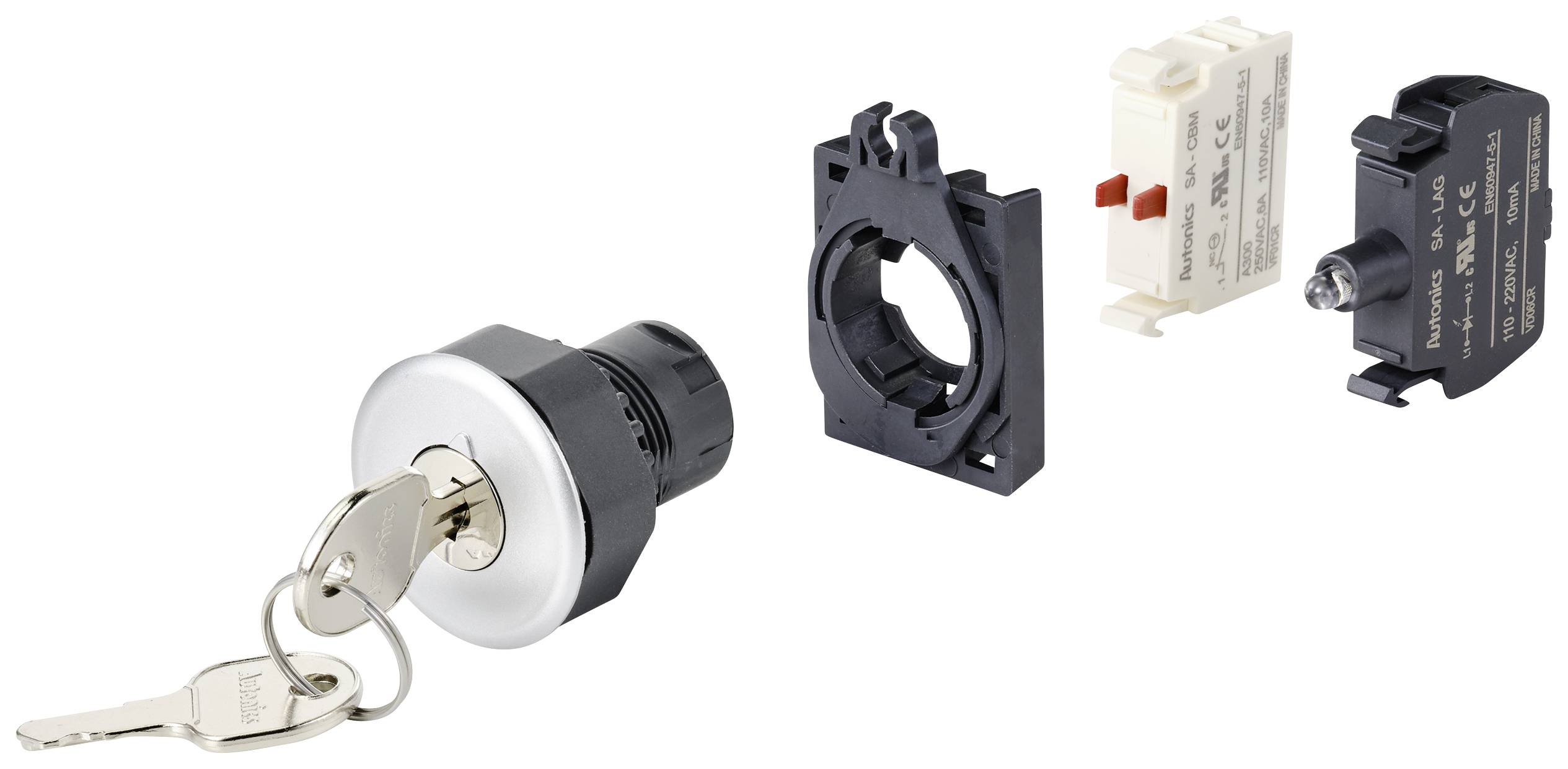 TRU COMPONENTS TC-10343996 S3KF-2FS Schlüsselschalter-Frontelement Schlüssel Silber 1 x 90° 1St.