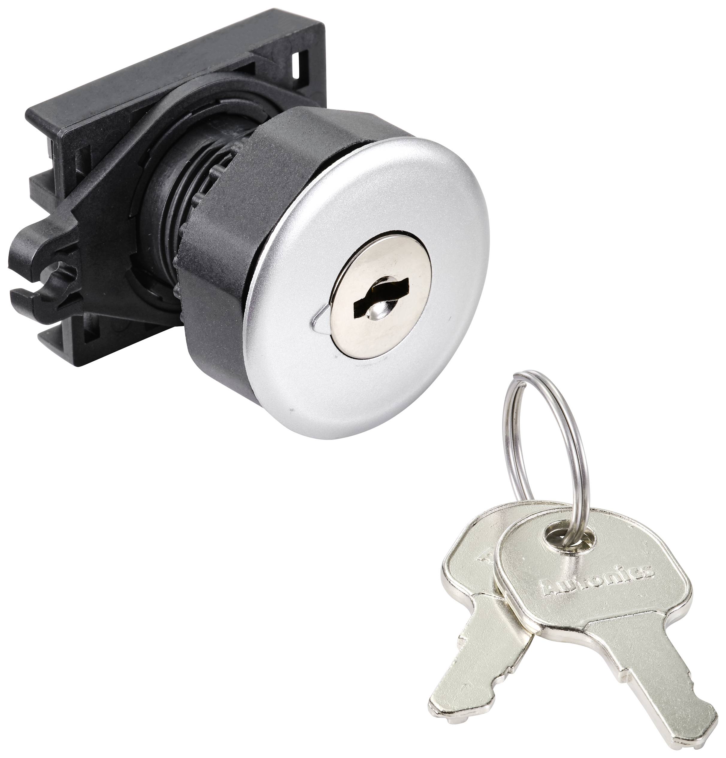 TRU COMPONENTS TC-10343996 S3KF-2FS Schlüsselschalter-Frontelement Schlüssel Silber 1 x 90° 1St.