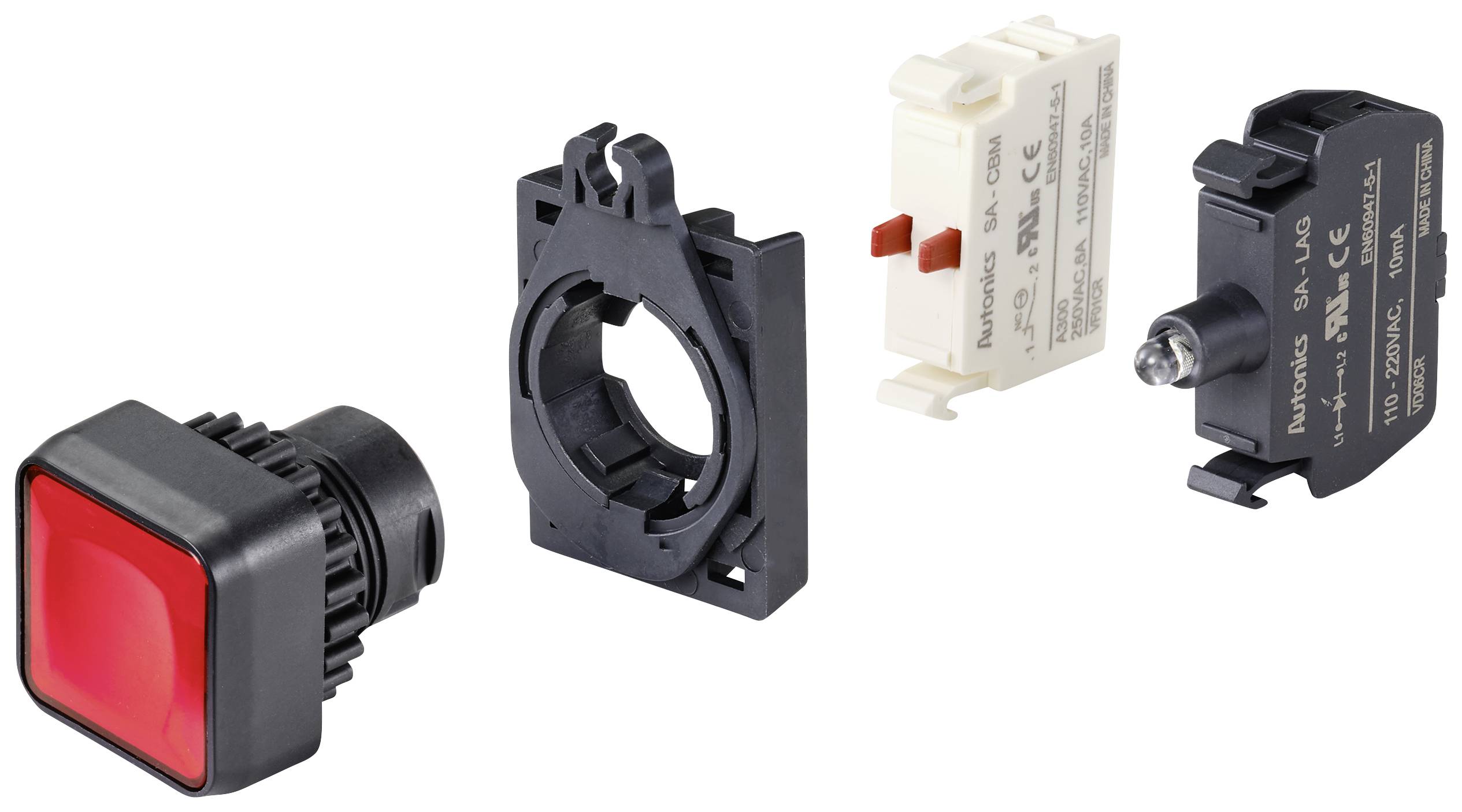 TRU COMPONENTS TC-10344020 S2PRSU-P3R Drucktaster quadratisch Rot (transparent)