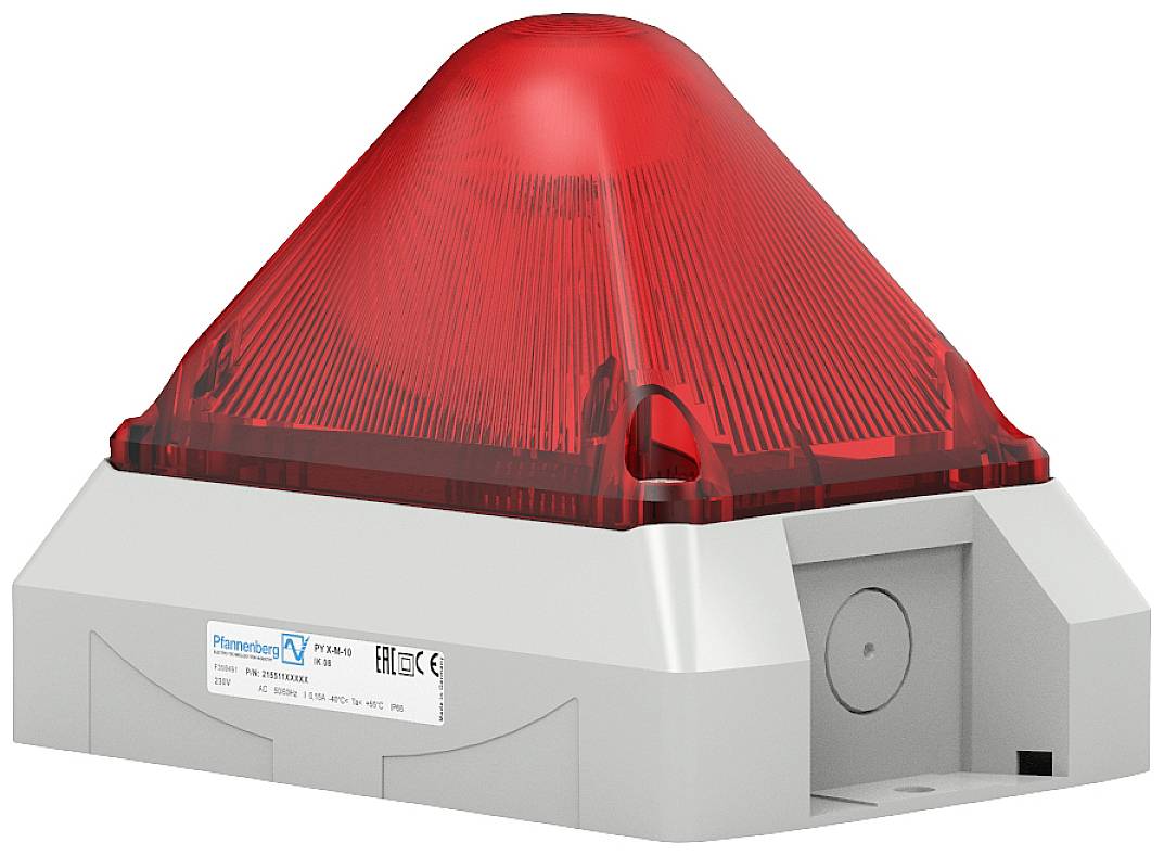 Pfannenberg Signalleuchte LED PY L-M 10-60 DC RD 7035 21553815055 Rot Blitzlicht, Dauerlicht, Blinklicht 24 V/DC